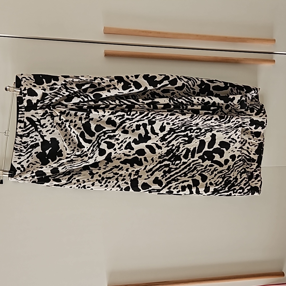 Ba&Sh Midi Skirt Zebra draped Rushed black and white